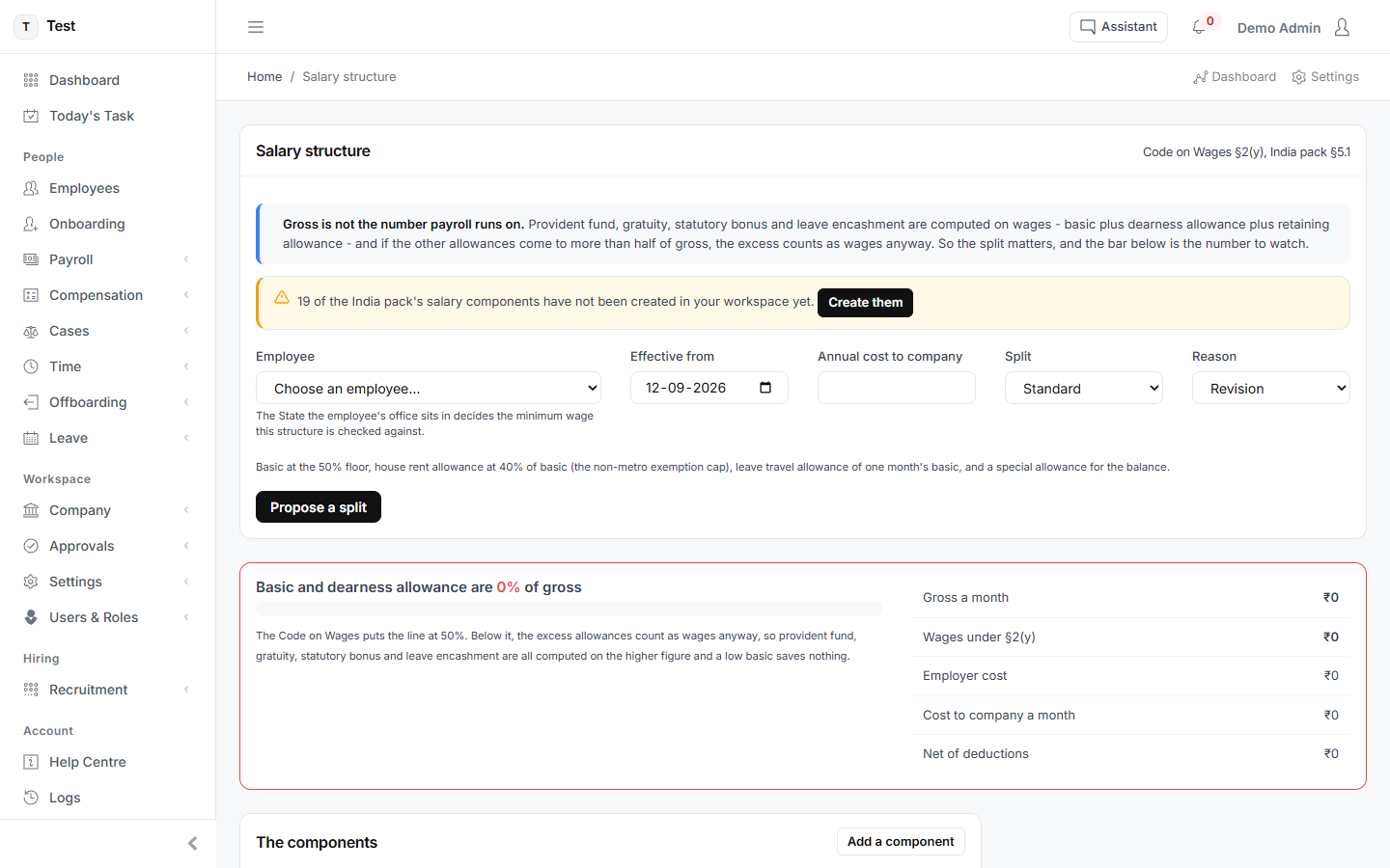 Gross is not the number payroll runs on in HR-VEND